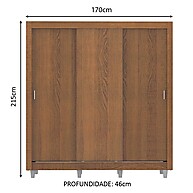 Guarda-Roupa Casal Lyon Plus Madesa: 3 Portas e 4 Gavetas com Design Rustic - imagem 2