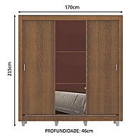 Guarda Roupa Casal Madesa Lyon: Espelho e Rustic - imagem 2
