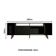 Rack TV 65" Madesa Cancun: Preto e Rustic! - imagem 2