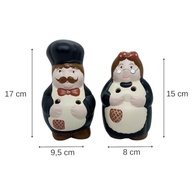 Casal Cozinheiro em Cerâmica Artesanal - Decoração Rústica para Cozinha (Preto) - imagem 3