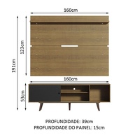 Rack e Painel TV 65” Dubai Madesa: Elegância Rústica - imagem 2
