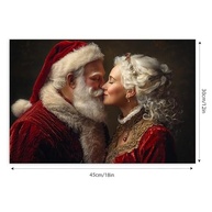 Arte de Parede Vintage Beijo da Rainha do Papai Noel - Pôster 30x45cm para Decoração Rústica - imagem 3