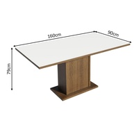 Mesa de Jantar Madesa 160cm: Rustic/Branco - imagem 2