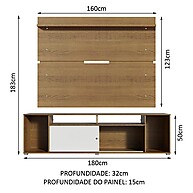 Rack Madesa Cancun com Painel para TV até 65” – Rustic/Branco - imagem 2