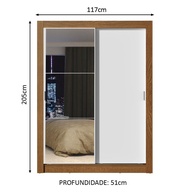 Guarda-Roupa Solteiro Denver: Espelho & Rustic/Branco - imagem 2