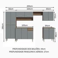 Cozinha Completa 293cm Emilly Madesa: Rustic/Cinza - imagem 2