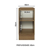 Balcão Madesa Lux 40 cm com 1 Porta – Rustic/Cinza - imagem 2