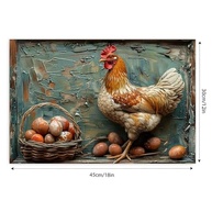 Pôster Cesto de Ovos de Galinha Rústico - Arte de Parede Vintage 30x45cm para Decoração de Casa e Escritório - imagem 3