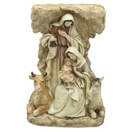 Sagrada Família Presépio Rústico 14x7x23cm em Resina - Decoração Espiritual Premium - imagem 2
