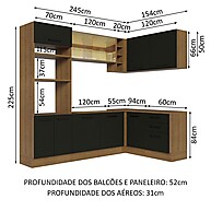 Cozinha Completa Madesa Agata 399001 – Rustic/Preto - imagem 2