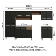 Cozinha Completa Madesa Emilly: Rustic/Preto - imagem 2