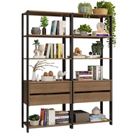 Estante Multiuso 4 Gavetas 8 Prateleiras 140cm Rustic/Preto - Organize com Estilo e Funcionalidade - imagem 1