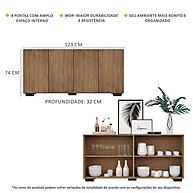 Aparador Buffet Veneza 4 Portas – Rustic/Preto - imagem 2