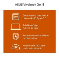Notebook ASUS VivoBook Go, 15 AMD RYZEN 5 7520U, 8 GB, 256 GB SSD, W11 Home Tela 15,6" FHD, Mixed Black - E1504FA-NJ825W - imagem 10