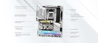 ASRock Placa mãe X870 Pro RS AMD Ryzen Socket AM5 ATX DDR5 DIMMs 8000 MHz 256 GB PCIe Gen5 SATA3 6,0 Gb/s - imagem 3