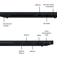 Notebook Positivo Vision R15 Lumina Bar, AMD Ryzen 5 8GB 256GB, Tela 15 polegadas Full HD Antirreflexo, Linux - Preto - imagem 5