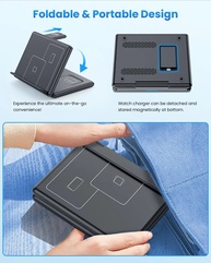 Carregador 3 em 1 Dobrável: Wireless para Galaxy S24 e + - imagem 4
