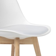 Kit com 6 Cadeiras Leda Saarinen Wood - Design Eames com Almofada | Base Madeira Clara para Sala, Cozinha e Escritório - imagem 2