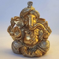 Ganesha Decorativa em Resina - Deus da Sorte, Prosperidade e Sabedoria | Modelo 118D - imagem 1