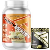 Tasty Whey 3W Sabor Leite Condensado 900g + Creatina 300g - Adaptogen Science - imagem 1
