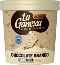 La Ganexa Pasta de Amendoim Sabor Chocolate Branco Zero Açúcar 450g - imagem 2