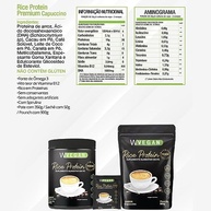 W Vegan Rice Protein Premium 900G Embalagem Refil Wvegan Sabor Capuccino Vegano Proteina De Arroz - imagem 4