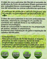 Óleo De Coco Na Palma ExtraVirgem 2 potes/500ml cada100% Natural Sem Sabor - imagem 5