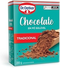 Dr.Oetker Dr. Oetker Chocolate Em Pó Solúvel Tradicional Para Saborosas Receitas De Bolos Tortas Brigadeiros E Sobremesas Com Chocolate 200G - imagem 2