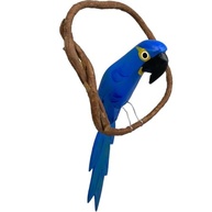 Arara de Galho Mini Decoração Casa Jardim Varanda Sacada - Atelie Center (Azul) - Escultura Artesanal em Madeira - imagem 4