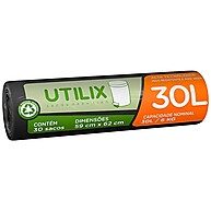 Saco para Lixo Preto 30L com 30 Unidades Utilix – Sustentável e Resistente - imagem 1