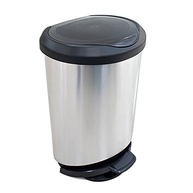 Lixeira com Pedal 45L Borda Trava Sacola - Design Moderno em Aço Escovado - imagem 2