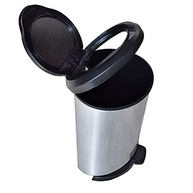 Lixeira com Pedal 45L Borda Trava Sacola - Design Moderno em Aço Escovado - imagem 5