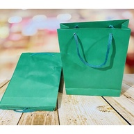 Sacolas de Papel Verde: 10 Unidades para Presentes! - imagem 1