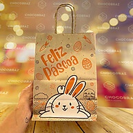Sacolas de Páscoa Eco: 10 Unidades Laranja 25x12x18cm - imagem 1