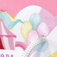 Sacolinhas Onduladas Personalizadas Festa Circo Menina Rosa (20x15x5,5cm) - imagem 1
