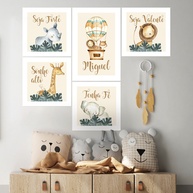 Safari Aquarela: Kit de Placas Decorativas Encantadoras - imagem 1