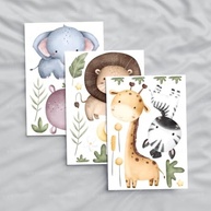 Kit Adesivos Decorativos Cartela Safari Infantil - Decoração Segura e Criativa para Quarto de Bebê - imagem 3