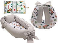 Kit Completo para Bebê Menino Safari - Almofada Amamentação, Ninho Redutor e Porta Fralda - imagem 1