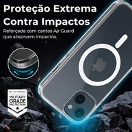 Capa Mag-Safe Transparente para iPhone 15: Slim Premium Anti-Amarelamento com Proteção de Câmera - imagem 4