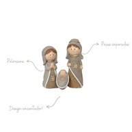 Sagrada Família Presépio Natalino em Poliresina 14cm - Decoração Religiosa Premium - imagem 4