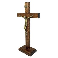 Crucifixo de Mesa em Madeira Natural 23 cm - Decoração Sagrada com Estilo - imagem 2
