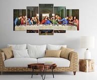 Quadro Decorativo Santa Ceia 5 Peças Mosaico 4K - Arte Sagrada para Sua Casa - imagem 3