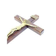 Crucifixo de Madeira São Bento 26 cm - Decoração Sagrada para Porta ou Parede - imagem 4