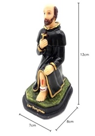 Escultura de São Peregrino em Resina 13 cm - Imagem Sagrada Pintada à Mão - imagem 3