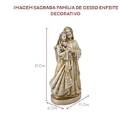 Imagem Decorativa Sagrada Família em Gesso Dourado - Luxo e Fé para sua Decoração - imagem 4