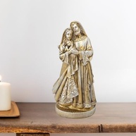 Imagem Decorativa Sagrada Família em Gesso Dourado - Luxo e Fé para sua Decoração - imagem 3