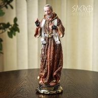 Imagem de São Padre Pio em Resina 30cm - Peça Sagrada Importada para Decoração e Oração - imagem 2