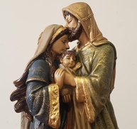 Imagem Sagrada Família em Gesso Premium 31x18cm - Artesanal Feita à Mão - imagem 5