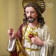 Imagem do Sagrado Coração de Jesus em Resina - 30cm - Importado - imagem 4