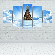 Quadros Decorativos Mosaico Nossa Senhora Aparecida 115x60cm em MDF - Design Sagrado e Moderno - imagem 3